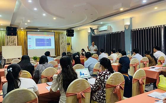 Quang cảnh lớp tập huấn. Ảnh: Khánh Vân CDC Cần Thơ.