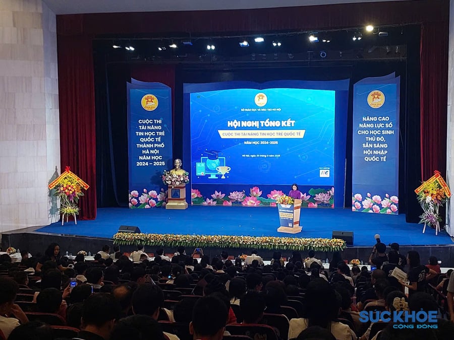 Quang cảnh hội nghị Tổng kết Cuộc thi Tài năng Tin học trẻ quốc tế Thành phố Hà Nội năm học 2024 – 2025