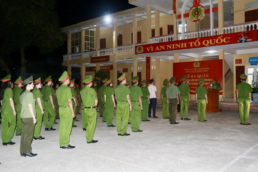 Công an xã Hoằng Hóa ra quân thực hiện cao điểm