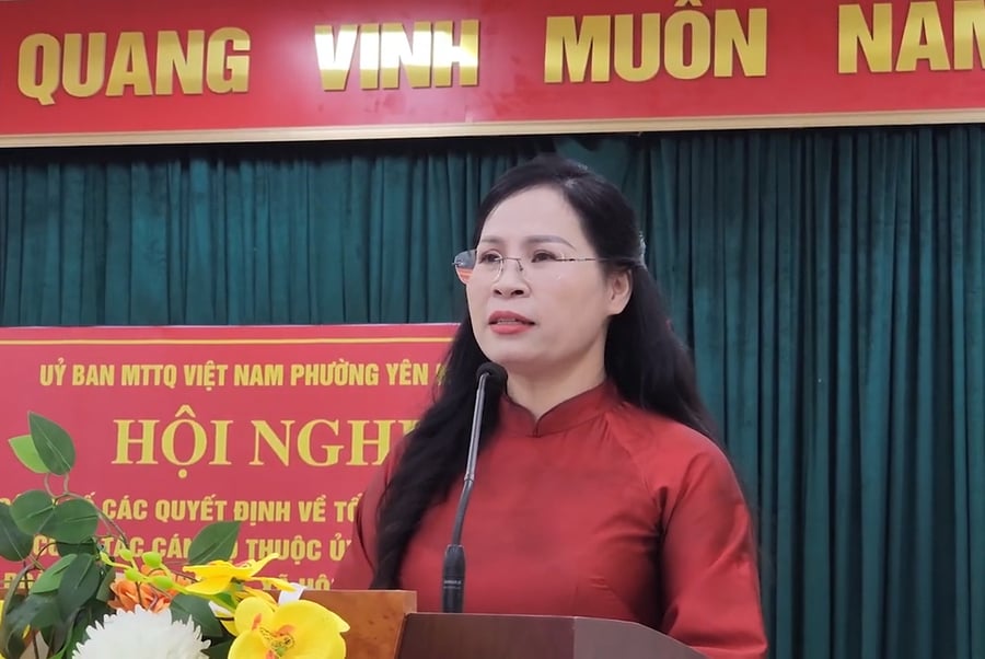 Bà Lương Huệ Minh – Chủ tịch Ủy ban Mặt trận Tổ quốc phường Yên Nghĩa, TP Hà Nội