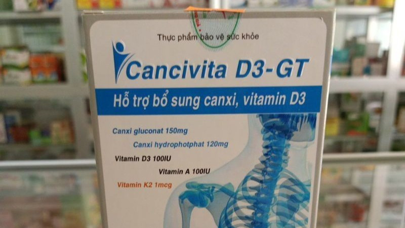 Sản phẩm thực phẩm bảo vệ sức khỏe Cancivita D3-GT. Ảnh: Nhân Dân