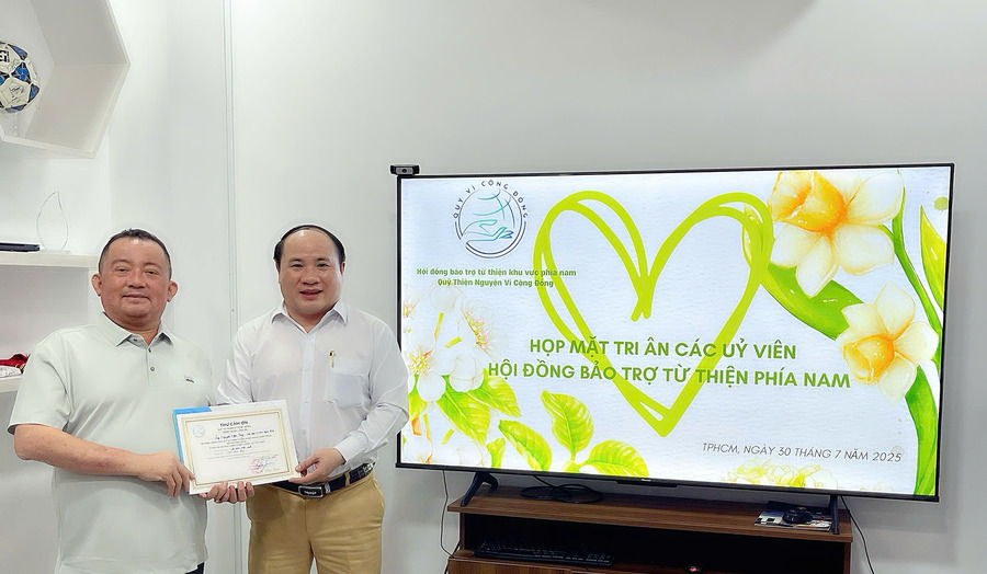 Ông Nguyễn Ngọc Tùng – Chủ tịch Tập đoàn APEC GLOBAL đã vinh dự nhận Thư tri ân và cảm ơn từ Hội đồng Bảo trợ hoạt động từ thiện khu vực phía Nam – Quỹ Từ thiện Vì Cộng Đồng