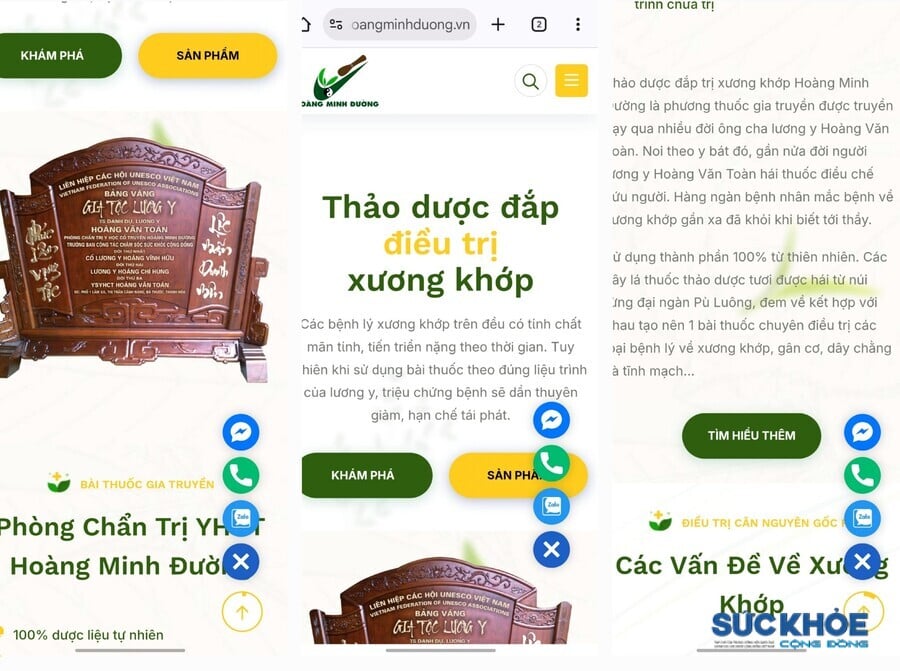 Quảng cáo thuốc gia truyền trên trang 