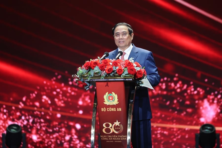 Thủ tướng Chính phủ Phạm Minh Chính: Trong giai đoạn đất nước đổi mới và hội nhập quốc tế, vai trò của lực lượng Công an nhân dân càng trở nên quan trọng (Ảnh VGP/Nhật Bắc)