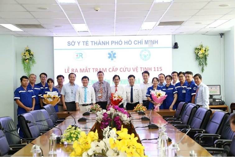 Lễ ra mắt 2 trạm cấp cứu vệ tinh tại Bà Rịa - Vũng Tàu. Ảnh: SYT.
