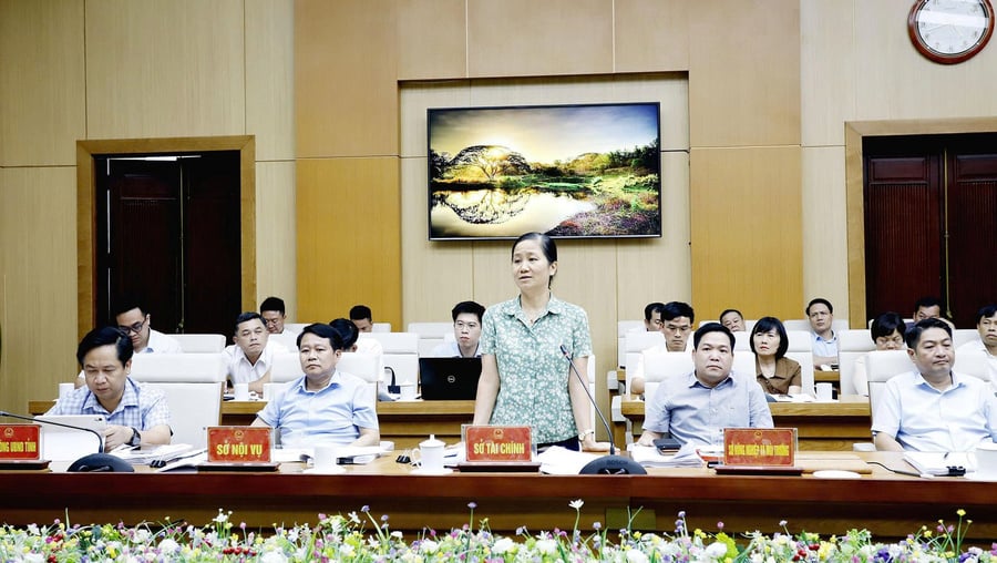 Lãnh đạo Sở Tài chính phát biểu tại hội nghị
