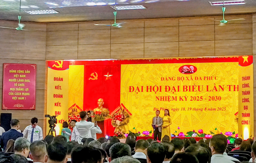 Quang cảnh Đại hội Đại biểu lần thứ I, Đảng bộ xã Đa Phúc (Hà Nội), nhiệm kỳ 2025 - 2030