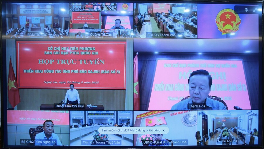 Cuộc họp kết nối trực tuyến tới các địa phương, cơ quan (Ảnh VPG/Minh Khôi)