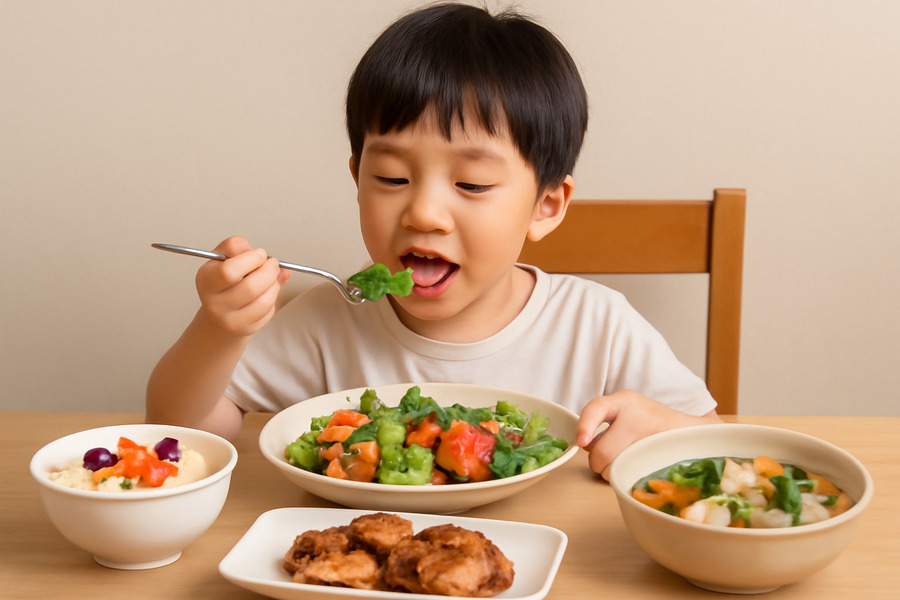 Cân bằng dưỡng chất trong chế độ ăn cho trẻ rất quan trọng (Ảnh minh họa)