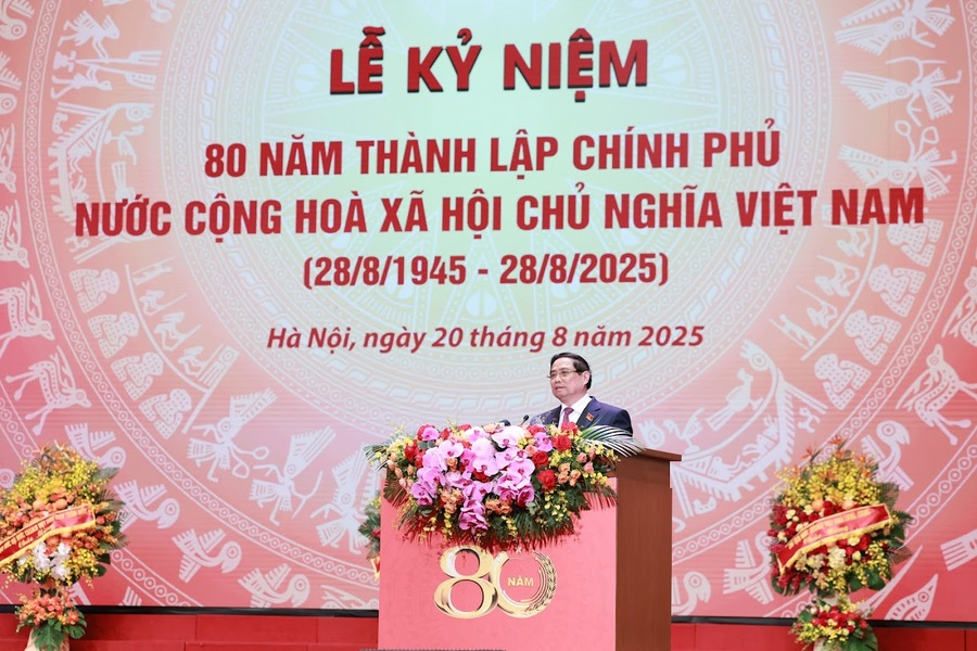 Thủ tướng: Chính phủ dưới sự lãnh đạo của Đảng, 80 năm hành trình vì nước, vì dân  (Ảnh VGP/Nhật Bắc)