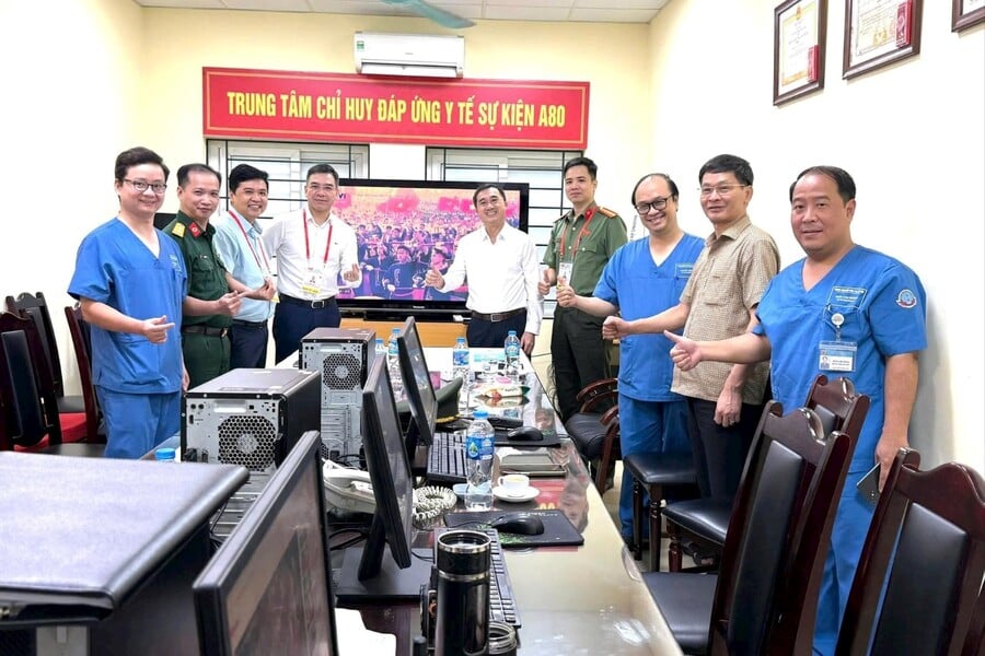 Trung tâm Chỉ huy đáp ứng y tế sự kiện A80 luôn sẵn sàng ứng trực (Ảnh: Bộ Y tế)