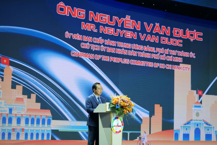 Chủ tịch UBND TP.Hồ Chí Minh Nguyễn Văn Được phát biểu khai mạc
