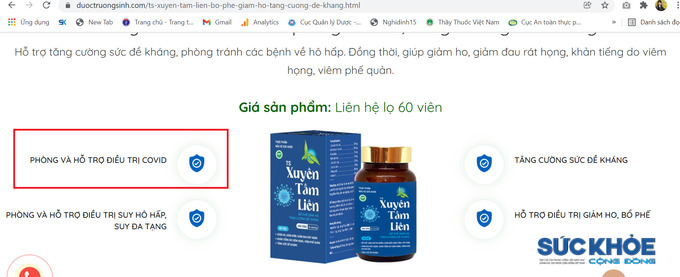 Xuyen tam lien dieu tri covid