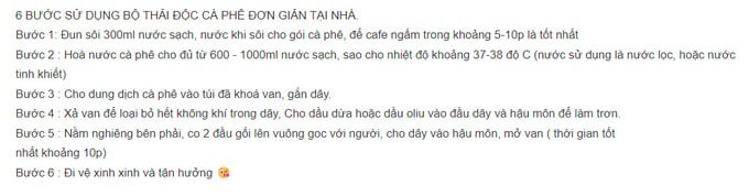 huong dan su dung Nga ca phe
