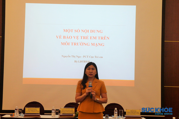 Bà Nguyễn Thị Nga, Cục Phó Cục Trẻ em thông tin về tình trạng xâm hại trẻ em trên không gian mạng