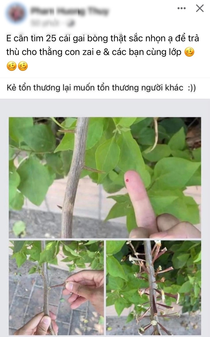 Một phụ huynh đã bóng gió đăng sự việc lên mạng xã hội. Ảnh chụp màn hình