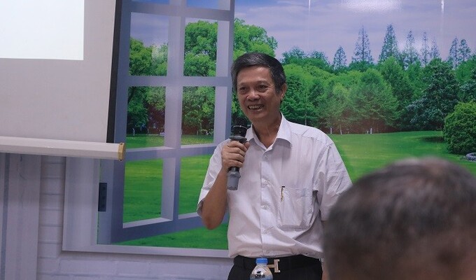 Ông Bùi Ngọc Minh, Phó Tổng thư ký, Trưởng ban tuyên truyền, giáo dục Trung ương Hội Giáo dục chăm sóc sức khỏe cộng đồng Việt Nam phát biểu