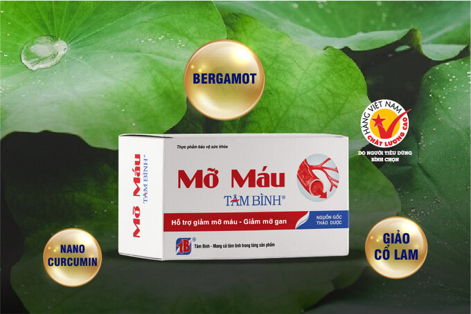 Ngoài Lá sen, Mỡ máu Tâm Bình còn chứa các thành phần như Giảo cổ lam, Bergamot, Nanocurcumin…