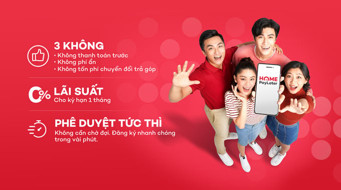 Home PayLater cho phép người dùng trả sau trong vòng 30 ngày