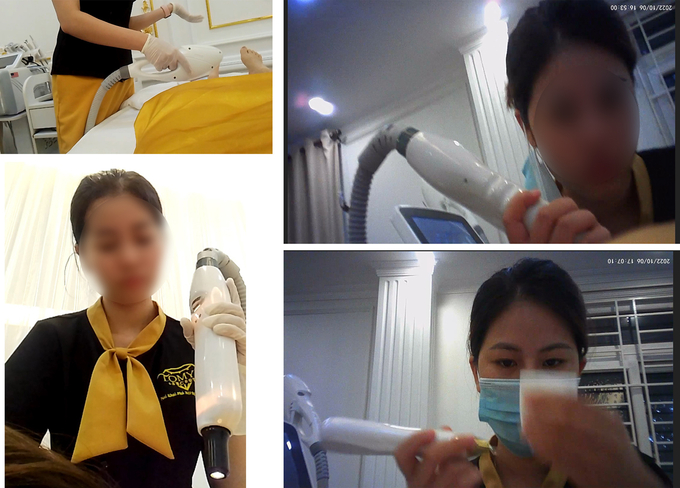 Thời điểm chưa được cấp phép phòng khám, nhân viên tại TOMY’S SECRET đã sử dụng máy móc tác động vào cơ thể khách hàng để điều trị 