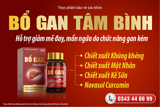 Bổ gan Tâm Bình là giải pháp an toàn, hiệu quả cho người bị dị ứng, mẩn ngứa, mề đay do chức năng gan kém