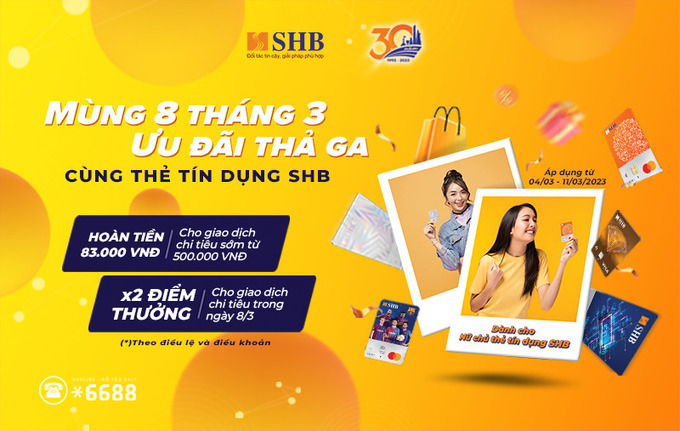 Chương trình ưu đãi SHB dành cho phái đẹp nhân ngày 8/3