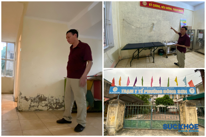 Trạm y tế phường Đông Sơn, TP Thanh Hóa với nhiều khu vực xuống cấp, bề mặt sơn bị bong tróc