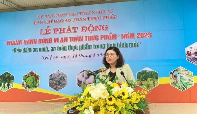 Giám đốc Sở Y tế Nguyễn Thị Hồng Hoa phát biểu tại Lễ phát động