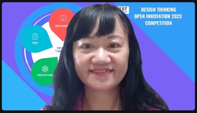 Bà Dương Tường Nhi - CEO Công ty Happy Lifestyle - Trưởng Làng Tư duy thiết kế ĐMST - Techfest Vietnam, Trưởng Ban tổ chức (BTC) Cuộc thi đã giới thiệu các dự án và những hoạt động năm 2023 của Làng này