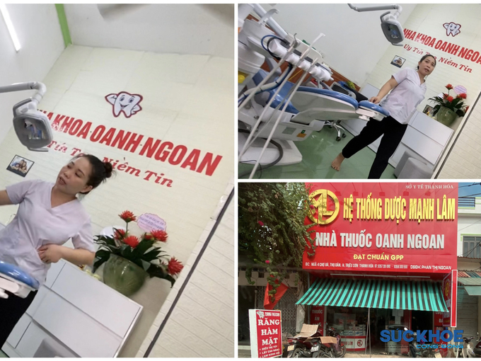 Người phụ nữ nhận mình là “bác sĩ” Oanh (chủ cơ sở Răng Hàm Mặt Oanh Ngoan) trực tiếp thăm khám,tư vấn nhổ răng sáng 9/7.