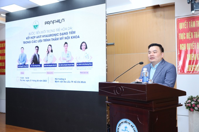 TS.BS Nguyễn Trọng Hào - Giám đốc Bệnh viện Da Liễu TP.HCM phát biểu khai mạc hội thảo