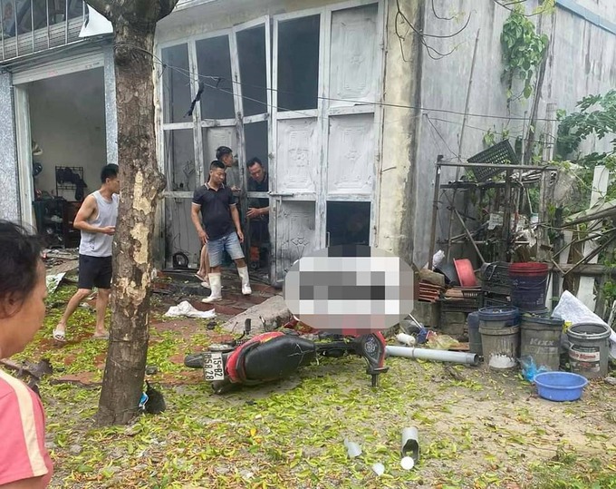 Hiện trường vụ nổ. Ảnh: Người dân cung cấp (Báo Lao động)