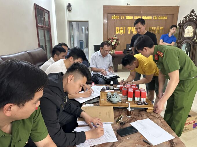 Công an tỉnh Thanh Hóa kiểm tra một công ty kinh doanh dịch vụ tài chính hoạt động 