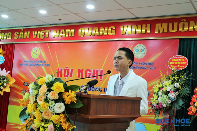 Ông Nguyễn Xuân Diệu, Chủ tịch Hội đồng Quản trị Tập đoàn Khoa học Công nghệ Hoàng Việt, Ủy viên Ban Thường vụ Trung ương Hội GDCSSKCĐ Việt Nam đáp từ những ý kiến đóng góp quý báu của lãnh đạo Trung ương Hội