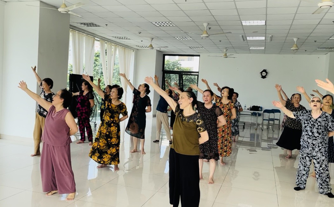 Chi hội Dưỡng sinh tâm thể Hà Đô tập luyện vào mỗi buổi sáng hàng ngày