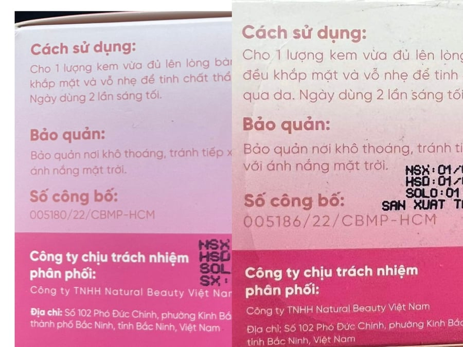 so cong bo khac nhau