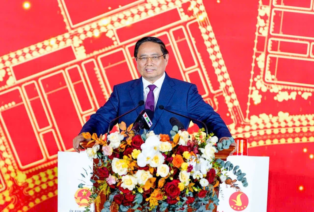 Thủ tướng Chính phủ Phạm Minh Chính phát biểu tại lễ khởi công (Ảnh – CTT TP.Hải Phòng)