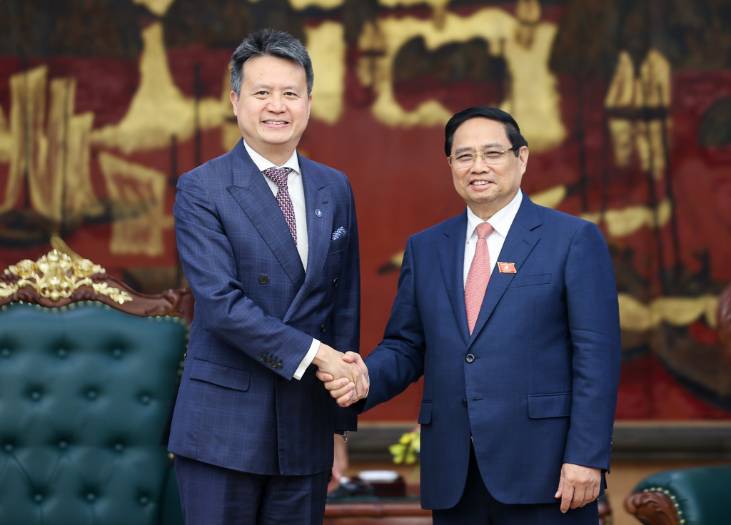 Thủ tướng Phạm Minh Chính tiếp Tổng Giám đốc WIPO Daren Tang (Ảnh: VGP/Nhật Bắc)