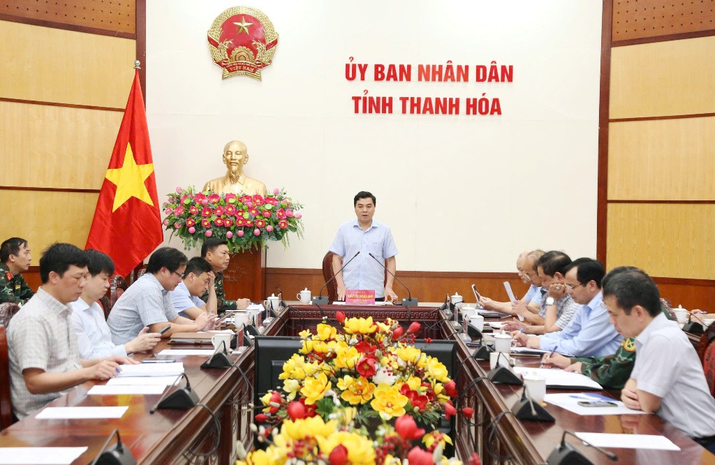 Toàn cảnh hội nghị tại điểm cầu UBND tỉnh Thanh Hóa