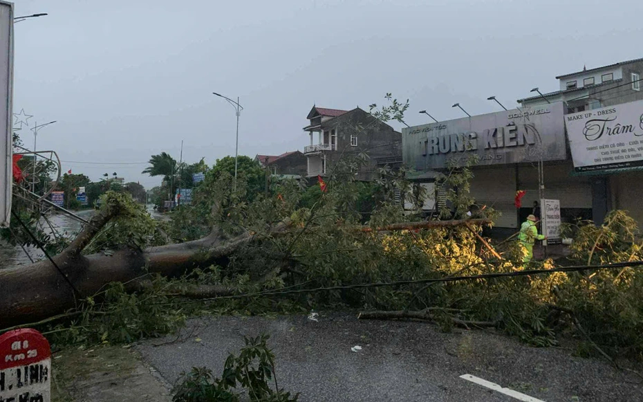 Bão số 10 đã khiến nhiều cây cối, nhà cửa bị hư hỏng nặng nề