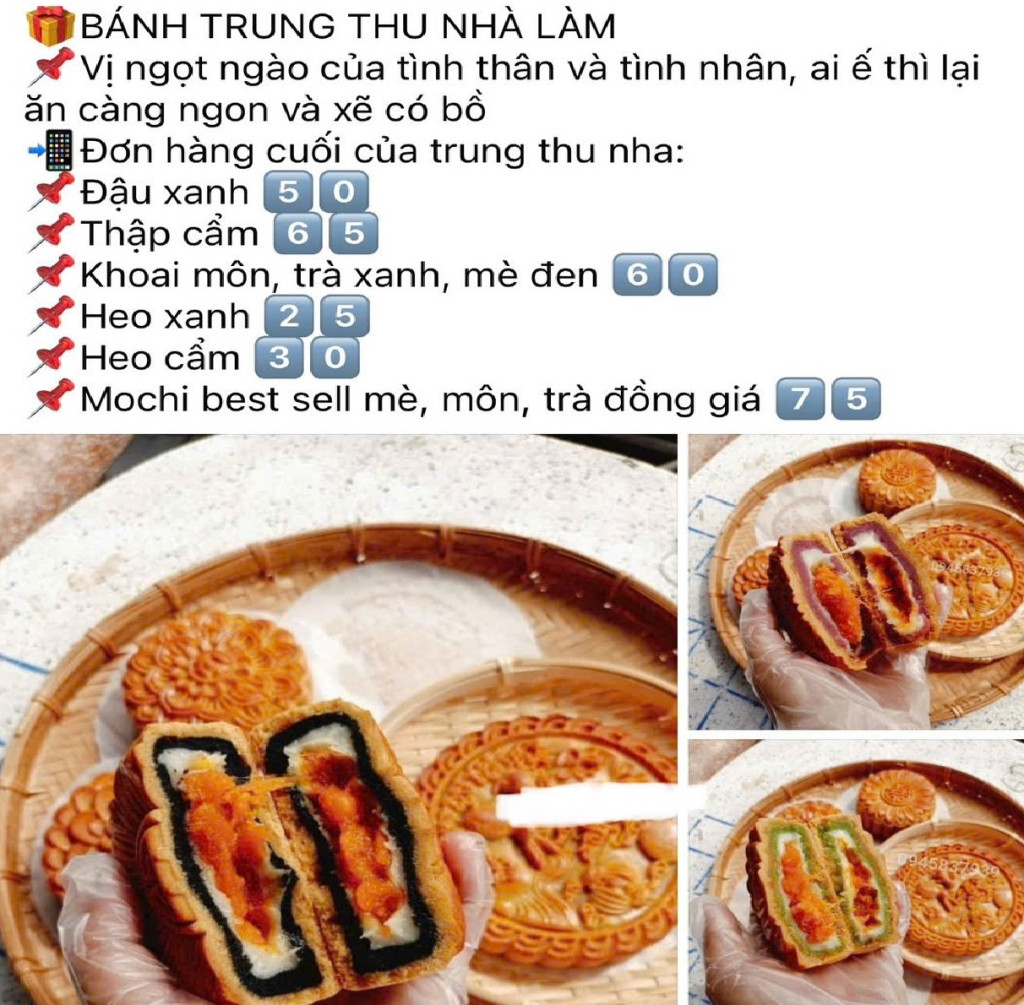 Các loại bánh trung thu nhà làm được rao bán khá nhiều trên các trang mạng xã hội. Mặc dù quảng cáo hoa mỹ, nhưng người bán không đề cập tới chứng nhận của cơ quan chức năng về chất lượng, nguyên liệu bánh