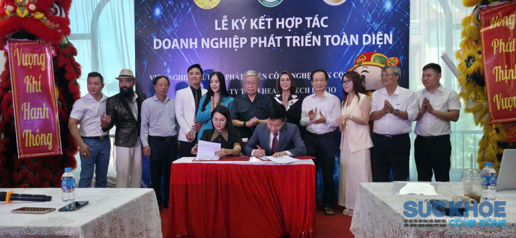 Lễ ký kết hợp tác toàn diện hướng tới sức khỏe cộng đồng giữa Viện IRD và Công ty TNHH Healthtech Hokio(Ảnh – Thái Bình)