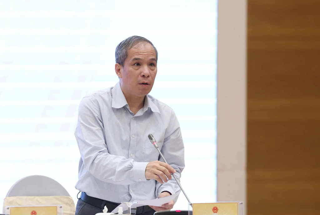 Phó Thống đốc Ngân hàng Nhà nước Việt Nam Đoàn Thái Sơn cung cấp thông tin về tăng trưởng tín dụng - Ảnh: VGP/NB