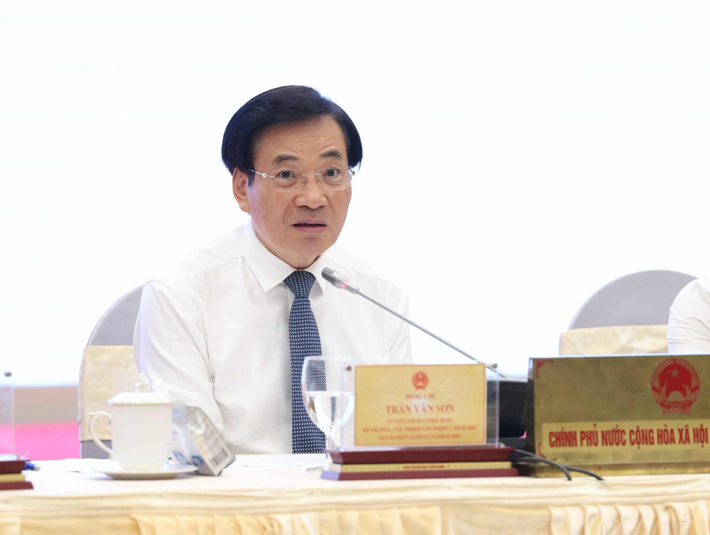 Bộ trưởng Trần Văn Sơn: Năm nay dự kiến kế hoạch sẽ phấn đấu giải ngân vốn đầu tư công 100% và được tính toán rất kỹ lưỡng - Ảnh: VGP/NB
