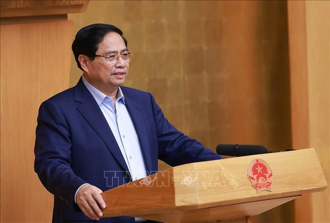 Thủ tướng Phạm Minh Chính chủ trì Phiên họp Chính phủ thường kỳ tháng 9 năm 2025, trực tuyến đến các địa phương (Ảnh: Dương Giang/TTXVN)