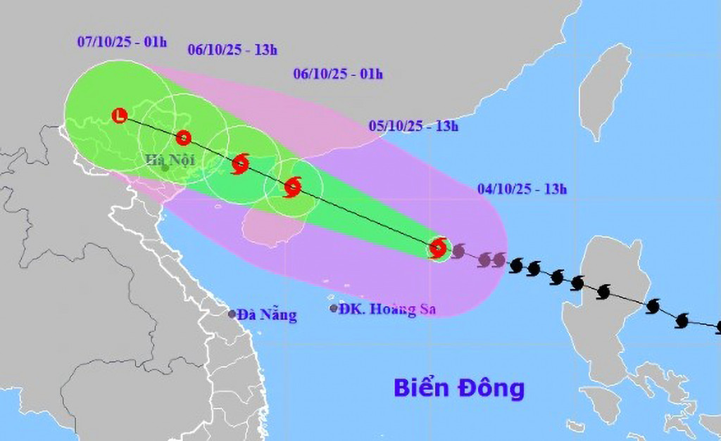 Dự báo đường đi của bão số 11