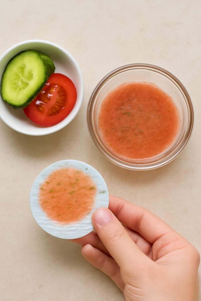 Mặt nạ cà chua dưa chuột lành tính, dễ ứng dụng(Ảnh minh họa)