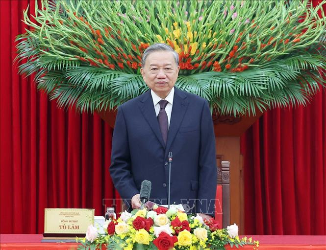 Tổng Bí thư Tô Lâm phát biểu (Ảnh: Thống Nhất/TTXVN)