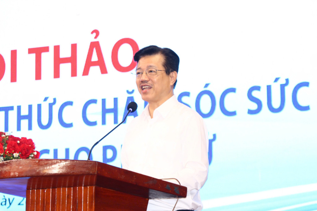 Ông Vũ Mạnh Cường, Giám đốc Trung tâm Truyền thông – Giáo dục sức khỏe Trung ương (T5G, Bộ Y tế) phát biểu tại hội thảo