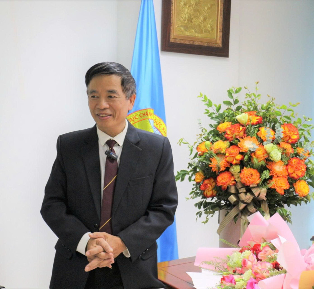GS.TS Nguyễn Công Khanh – tân Viện trưởng Viện Nghiên cứu Ứng dụng DSTT Việt Nam phát biểu nhận nhiệm vụ